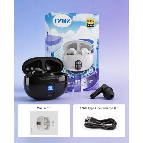 TYNIX H18 Bluetooth 5.4 Earbuds HiFi Stereo Sound