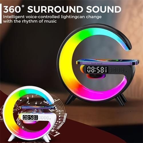 Wireless Mobile Phone Fast Charging, Desktop Desk Lamp And Big G Bluetooth Speaker With Charging