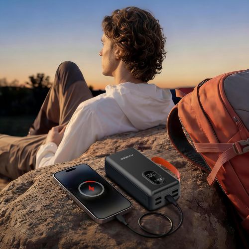 FOOMEE AF32 30000mAh 22.5w Fast Charging Power Bank with Flashlight, Type-C, Built-in Strap